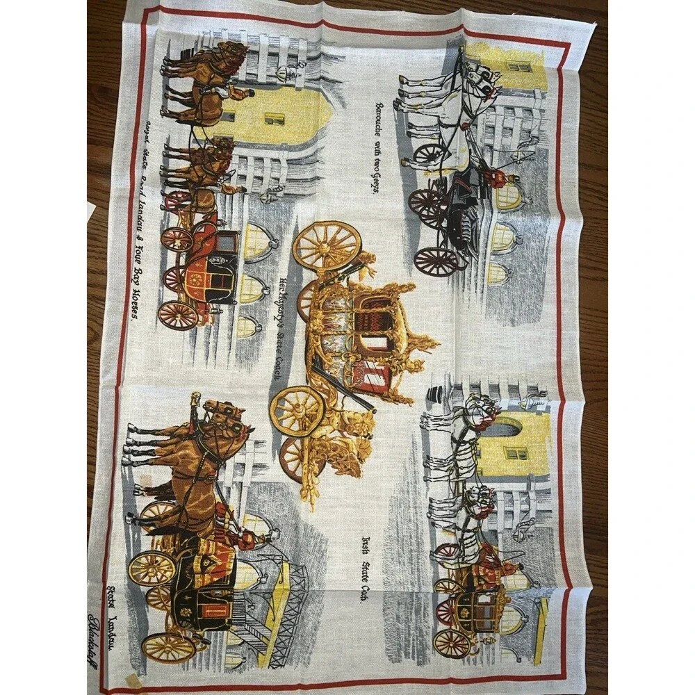 Blackstaff Irish Linen Tea Towel State Coach Made In Ireland Vintage New